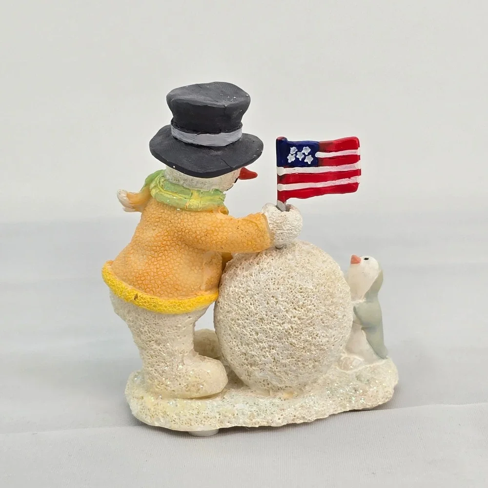 Russ Berrie Ice Sculptures Sweet Snowball Of Liberty Snowman Figurine 22677